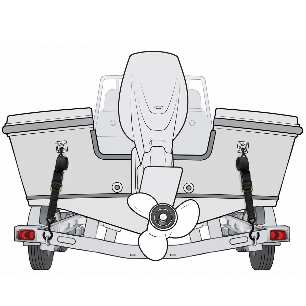 Sherpa 4x4 Boat Trailer Transom Tie Down Straps