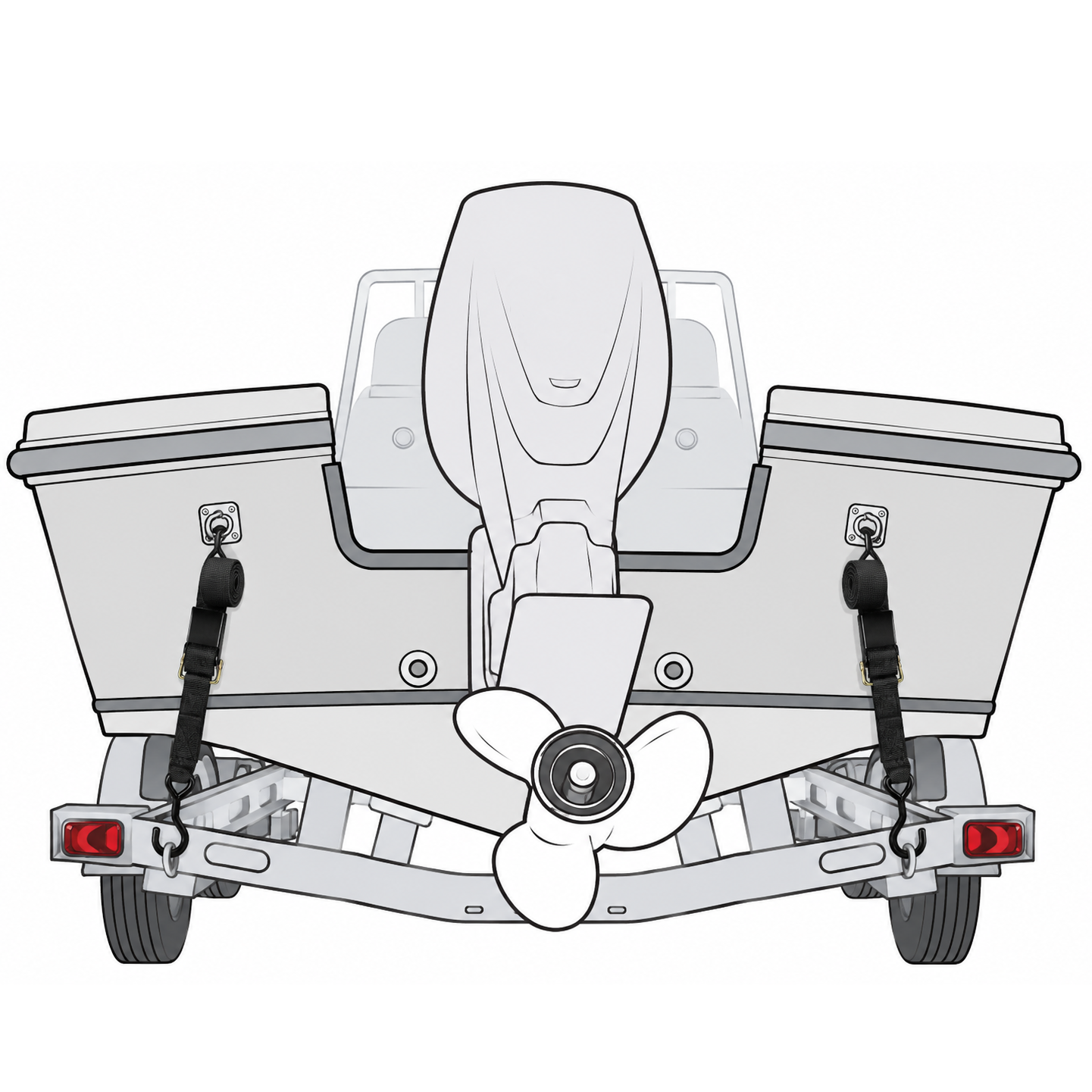Sherpa 4x4 Boat Trailer Transom Tie Down Straps