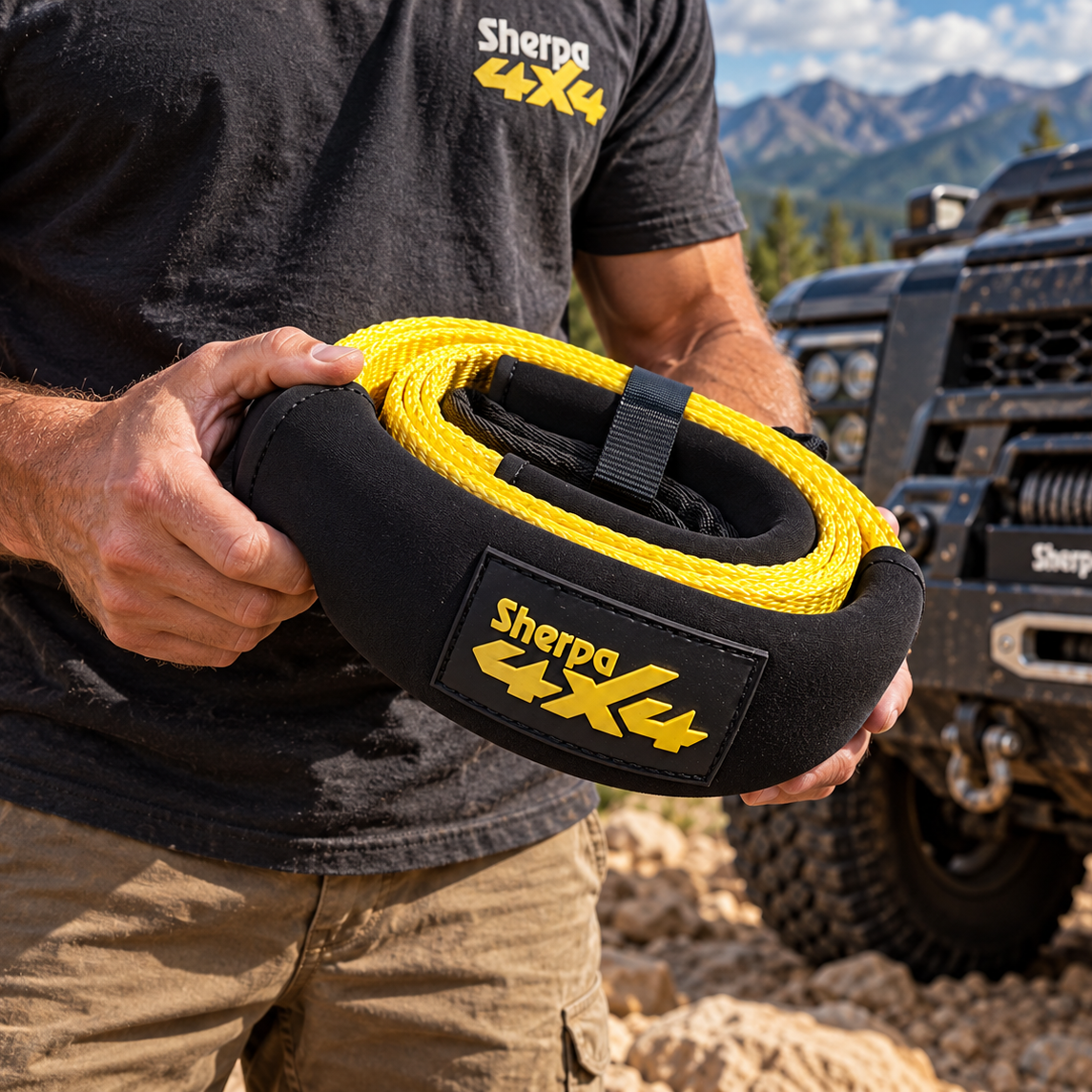 Sherpa 4x4 Winch Extension / Tow Straps 75mm (3") - 15,900KG (35,500lb)